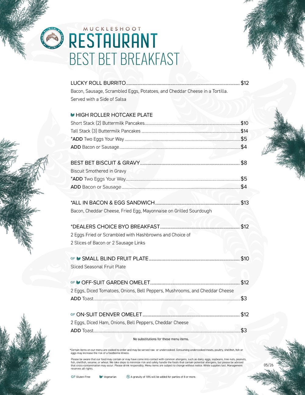 Best Bet Breakfast Menu Muckleshoot Restaurant Best Bet Breakfast Menu Muckleshoot Restaurant