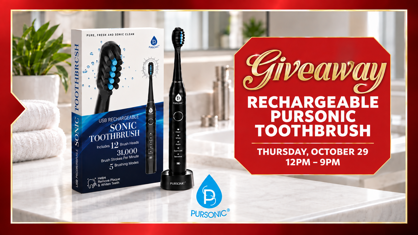 Giveaway Pursonic Toothbrush 